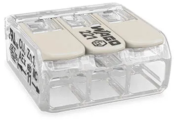 Соединительная клемма COMPACT WAGO 221-683, 3 pin, 0.5мм²-6.0мм², 37А, (1 шт)