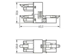 H-распределитель WAGO 890-1782, 4 pin, 400В, 16А, (1 шт)