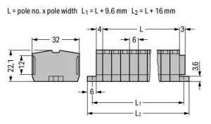 Клеммная колодка WAGO 264-108, 8 pin, 0.08мм²-2.5мм², 800В, 24А, (1 шт)