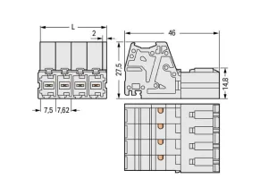 Штекер WAGO 831-3202, 2 pin, 0.5мм²-10мм², 1000В, 41А, CS: 7.62мм, (1 шт)