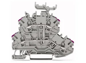 Двухуровневый клеммный блок WAGO 2000-2238, 2 pin, 0.14мм²-1.5мм², 500В, 13.5А, (1 шт)