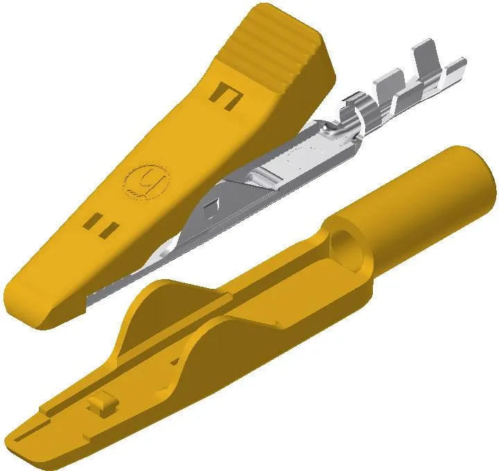 Зажим типа "крокодил" SKS Hirschmann MA 1, желтый, 4 мм, длина: 41.5 мм : 1 шт.