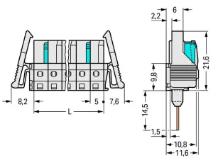Внутренний разъём WAGO 722-141/005-000/039-000, (1 шт)