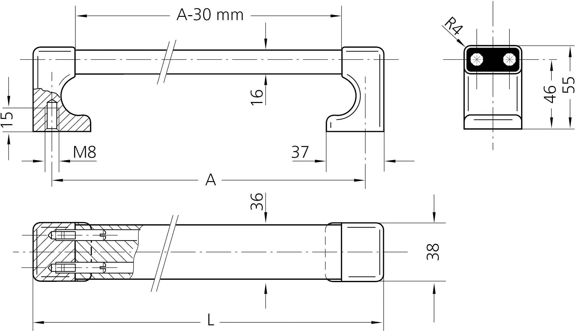 ROHDE A4-35.P200.S01 - Корпусная ручка, черный, серебряный, (Д x Ш x В) 220  x 35 x 65 мм : 2 шт. — купить в интернет-магазине Conrad в Москве и  Санкт-Петербурге, доставка по всей России