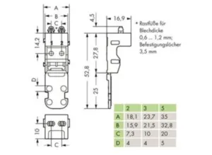 Монтажный адаптер WAGO 221-522, (1 шт)