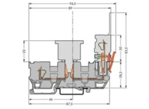 Клемма WAGO 769-181, 2 pin, 0.08мм²-4.0мм², 400В, 16А, (1 шт)