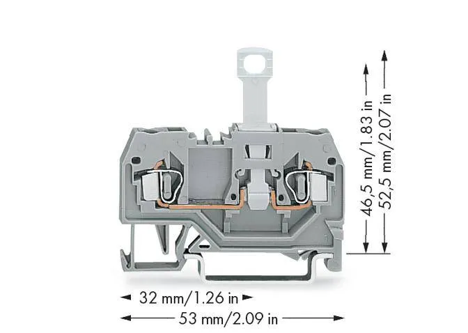 N клемма с разделителем WAGO 280-912, 2 pin, 0.08мм² - 2.50мм², 400В, 10А, конф: L, (50 шт)