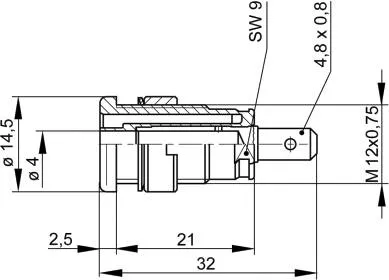 Безопасное гнездо SKS Hirschmann 935980847, SEB 2610 F4,8 Ni, Ø 4мм, 1000В, 32А, черный, (1 шт)