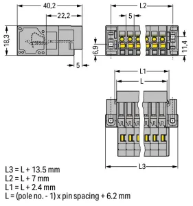 Штекер WAGO 769-606/004-000, 6 pin, 0.08мм²-4.0мм², 500В, 32А, CS: 5мм, (1 шт)