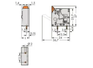 Клемма печатной платы WAGO 2606-3101, 1 pin, 0.2мм²-10мм², 1000В, 41А, CS: 7.5мм, (1 шт)