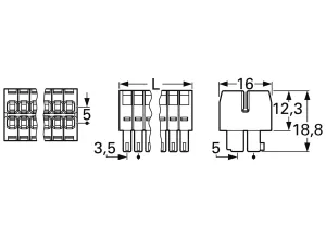 Гнездовой разъем WAGO 713-1105, 10 pin, 160В, 10А, CS: 3.5мм, (1 шт)