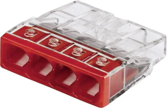 Винтовая клемма WAGO 2273-204, 4 pin, 0.5мм² - 2.5мм², 450В, 24А, (20 шт)