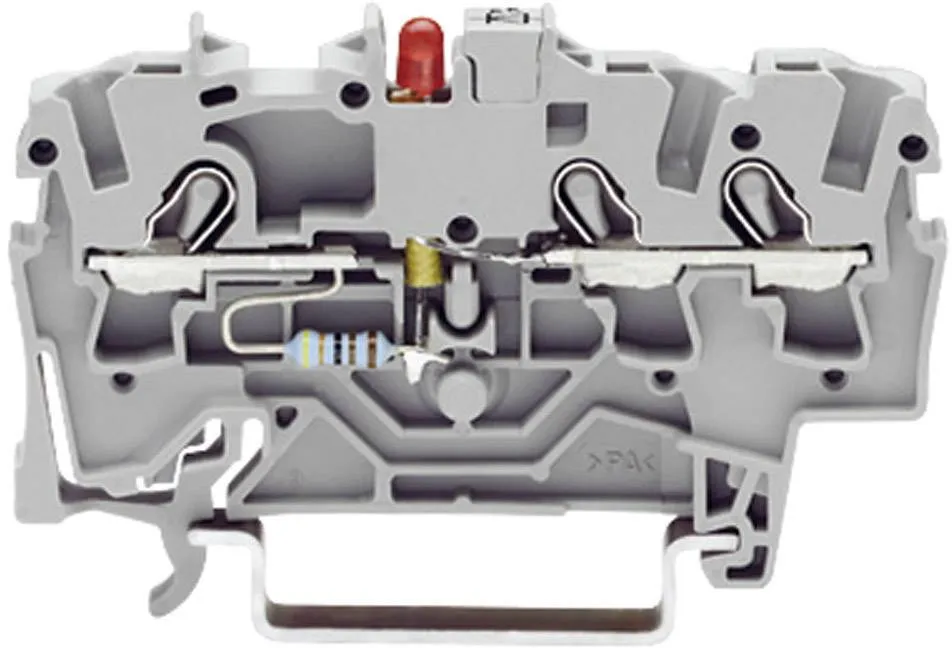Светодиодная клемма WAGO 2001-1321/1000-434, 3 pin, 0.25мм² - 2.50мм², 24В, 25мА, конф: L, (1 шт)