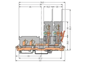 Клемма WAGO 769-211, 1 pin, 0.08мм²-4.0мм², 250В, 32А, (1 шт)