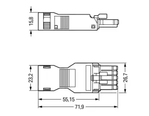 Гнездо WAGO 890-105, 5 pin, 0.25мм²-1.5мм², 400В, 13А, (1 шт)