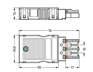 Гнездо WAGO 770-103, 3 pin, 0.5мм²-4.0мм², 250В, 25А, (1 шт)