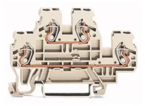 Двухуровневый клеммный блок WAGO 870-967/999-950, 2 pin, 0.2мм²-2.5мм², 440В, 18А, (1 шт)