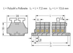 Клеммная колодка WAGO 261-424/341-000, 4 pin, 0.08мм²-2.5мм², 500В, 24А, (1 шт)