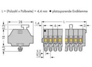 Клеммная колодка WAGO 261-158/331-000, 8 pin, 0.08мм²-2.5мм², 500В, 24А, (1 шт)