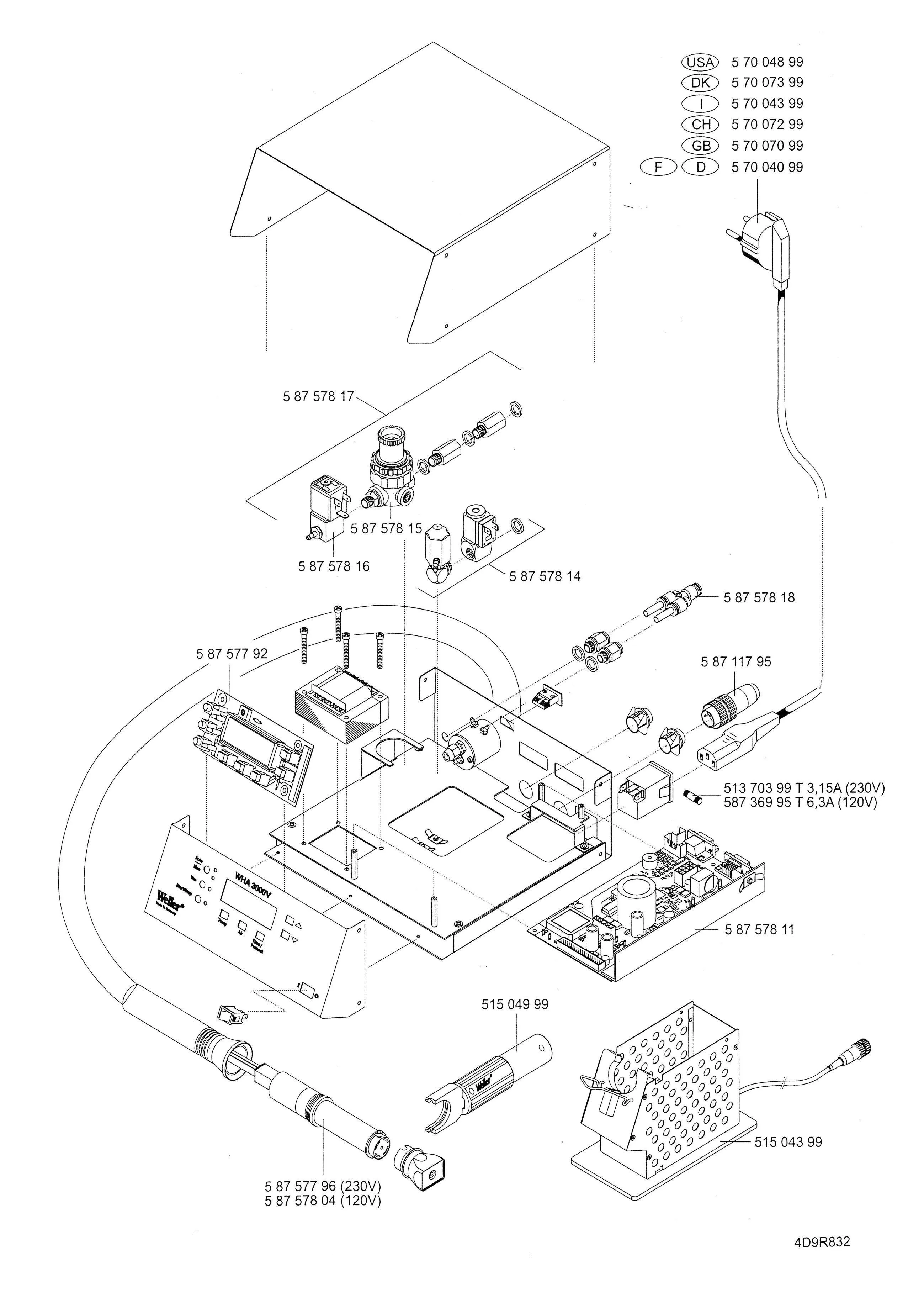 Цифровая паяльная станция Weller T0053359699N WHA 3000VS