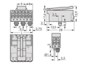 Внутренний штекер WAGO 2091-1532/020-000, 12 pin, 0.2мм²-1.5мм², 160В, 10А, CS: 3.5мм, (1 шт)