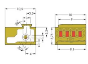 Гнездовая клемма WAGO 243-726, 1 pin, 0.5мм²-1.0мм², 6А, (1 шт)
