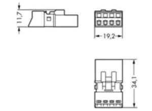 Штекер WAGO 890-274/072-000, 4 pin, 0.25мм²-1.5мм², 400В, 16А, (1 шт)