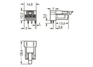 Гнездо WAGO 890-803/011-000, 3 pin, 250В, 16А, (1 шт)