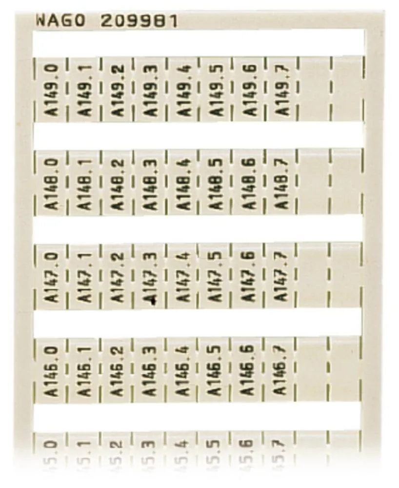 Этикетка WAGO 209-981, Оттиск: A140.0 A140.1 - A149.6, A149.7, (5 шт)