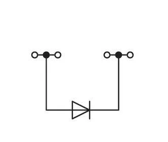 Диодная клемма WAGO 281-665/281-400, 4 pin, 0.08мм² - 4мм², 250В, 1.5А, конф: L, (50 шт)