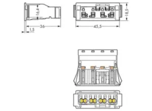 Гнездо WAGO 770-2324, 4 pin, 0.5мм²-4.0мм², 400В, 25А, (1 шт)