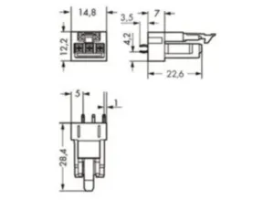 Гнездо WAGO 890-803, 3 pin, 250В, 16А, (1 шт)