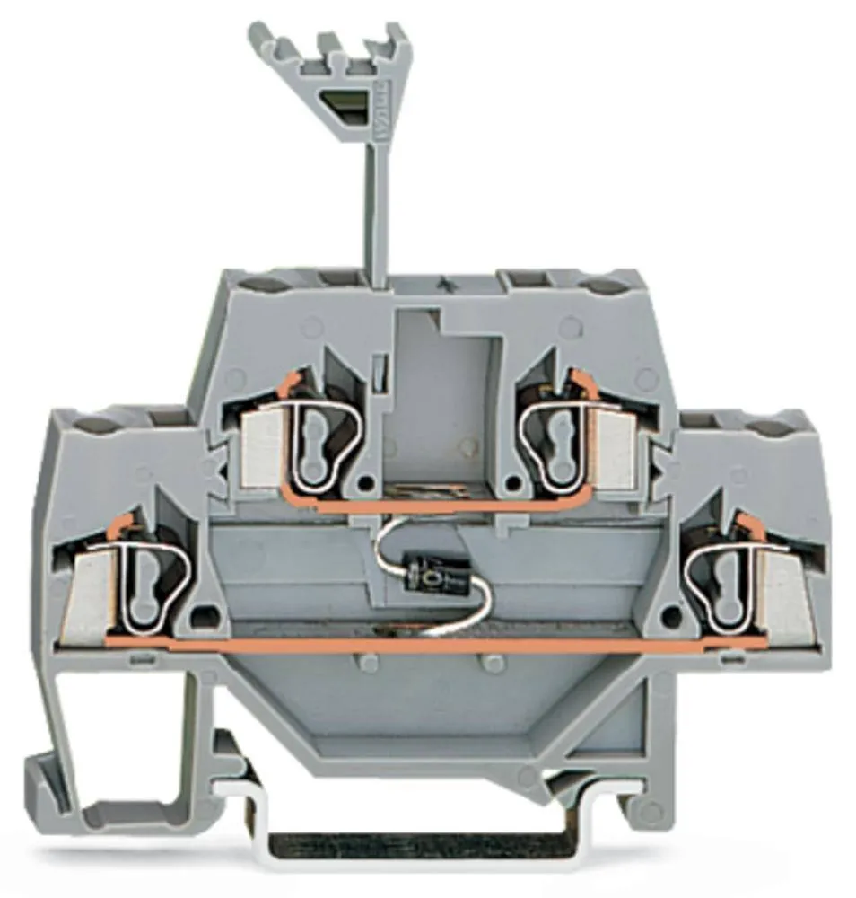 Двухуровневая диодная клемма WAGO 280-940/281-410, 4 pin, 0.08мм² - 2.50мм², 250В, 500мА, конф: L, (50 шт)