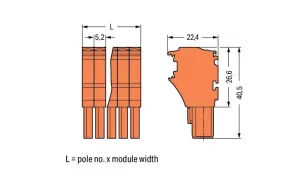 Внутренний разъём WAGO 2022-112/000-012, 12 pin, 0.75мм²-4.0мм², 690В, 24А, CS: 5.2мм, (1 шт)