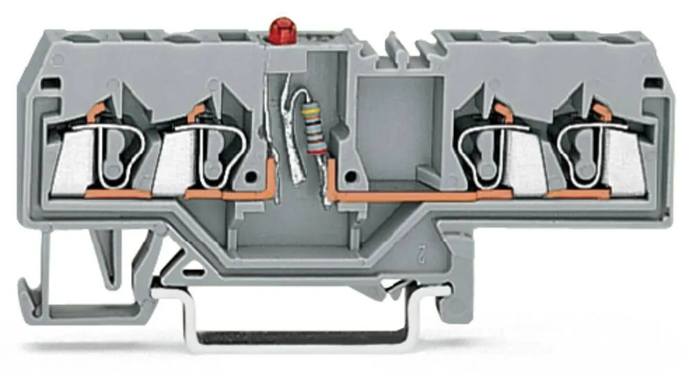 Светодиодная клемма WAGO 280-658/281-413, 4 pin, 0.08мм² - 2.50мм², 24В, 25мА, конф: L, (100 шт)