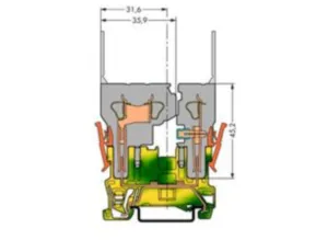 Клемма заземления WAGO 769-227, 1 pin, 32А, (1 шт)