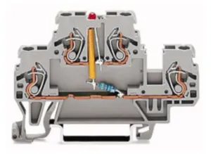 Двухуровневая клемма WAGO 870-543/281-413, 1 pin, 0.08мм²-2.5мм², 24В, 0.025А, (1 шт)
