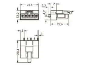 Штекер WAGO 890-815, 5 pin, 250В, 13А, (1 шт)