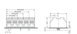 Клеммная колодка WAGO 862-8694, 4 pin, 0.5мм²-4.0мм², 500В, 32А, CS: 12мм, (1 шт)