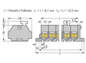 Клеммная колодка WAGO 261-209/332-000, 9 pin, 0.08мм²-2.5мм², 500В, 24А, (1 шт)