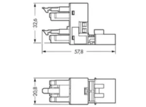 H-распределитель WAGO 890-944, 4 pin, (1 шт)