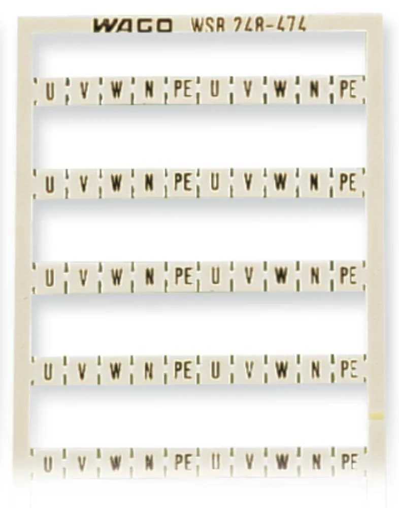 Система быстрой маркировки WAGO 248-474, Оттиск: U;V;W;N;PE, (5 шт)