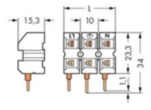 Штекер WAGO 272-453/272-485, 3 pin, 2.5мм², 400В, 16А, (1 шт)