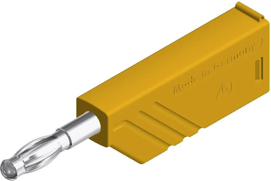 934100103, SKS-HIRSCHMANN LAS N WS - Штекер с ламелями, Ø-контакта: 4 мм, желтый : 1 шт.