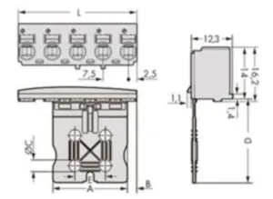 Внутренний разъём WAGO 2092-3103, 3 pin, 0.2мм²-2.5мм², 630В, 15А, CS: 7.5мм, (1 шт)