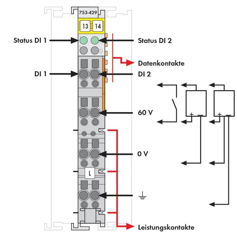 Модуль цифрового ввода ПЛК WAGO 753-429 