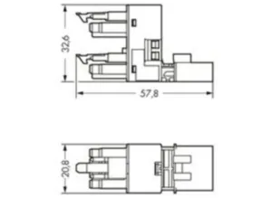 H-распределитель WAGO 890-1682, 4 pin, 400В, 16А, (1 шт)