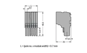 Внутренний разъём WAGO 2020-211, 11 pin, 0.5мм²-1.5мм², 500В, 13.5А, CS: 3.5мм, (1 шт)