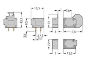 Клемма печатной платы WAGO 235-711/333-000, 1 pin, 0.25мм²-0.75мм², 320В, 10А, CS: 5мм, (1 шт)