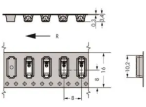 Клемма печатной платы WAGO 2059-321/998-403, 1 pin, 0.14мм²-0.34мм², 160В, 3А, CS: 3мм, (1 шт)